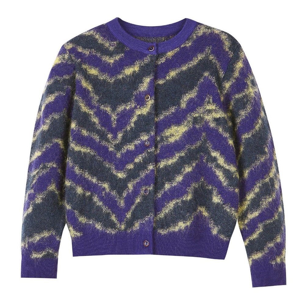 JNBY Kids Button-Up Multi Zebra Print Cardigan
